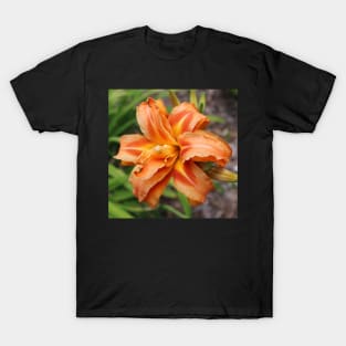 Orange Lily Bloom Photographic Image T-Shirt